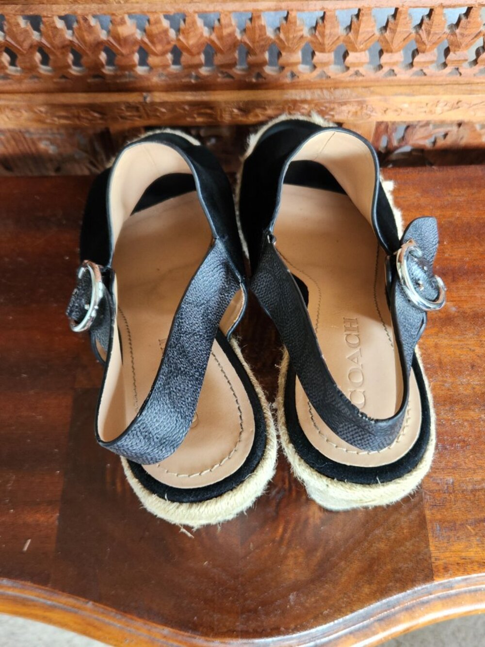 Coach Poppy Wedge Shoe - Espadrilles / Jute with Suede Exterior - Picture 4 of 10
